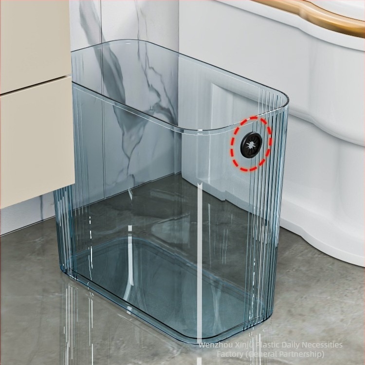 Coș de gunoi dreptunghiular fără capac pentru baie și bucătărie, design de lux, se potrivește în spații înguste, capacitate 12 L sau mai mult