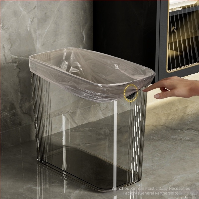 Coș de gunoi dreptunghiular fără capac pentru baie și bucătărie, design de lux, se potrivește în spații înguste, capacitate 12 L sau mai mult