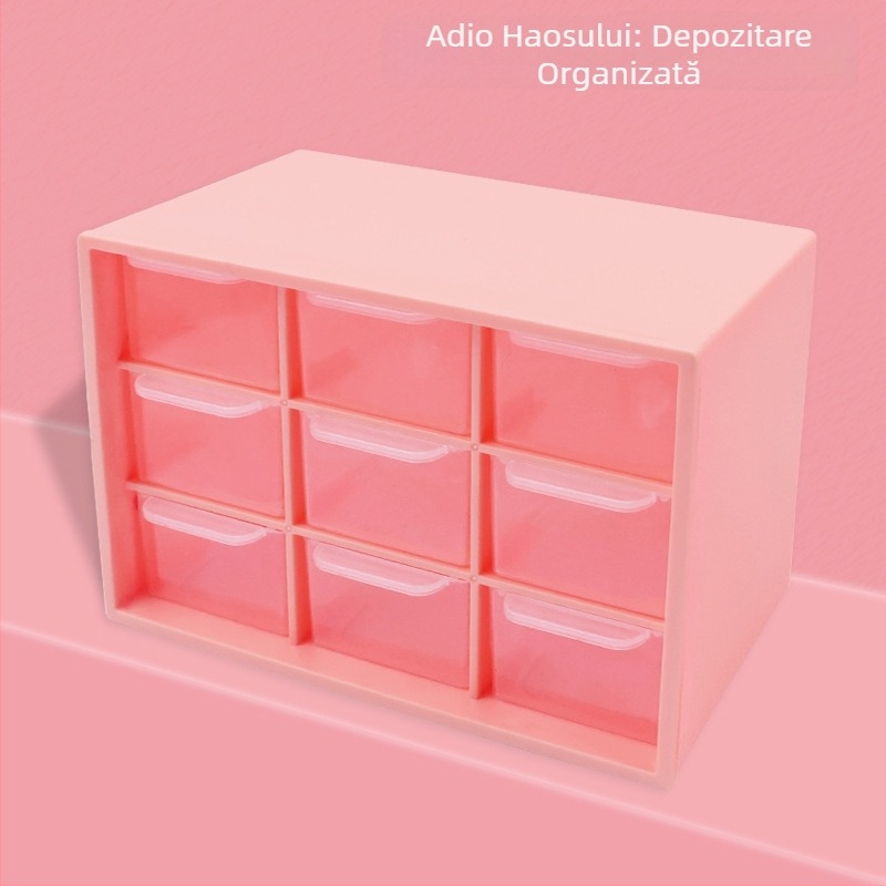 Cutie de depozitare pentru mărgele cu nouă compartimente, organizator transparent pentru bijuterii