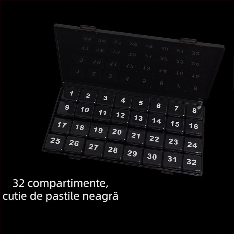 Organizator de pastile pentru 31 de zile, cu compartimente sigilate individual, detașabil pentru persoane în vârstă, de calitate alimentară, capacitate mare