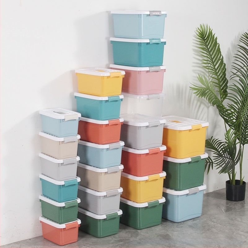 Cutie de depozitare din plastic pentru jucările copiilor, capacitate mare, cu capac, pentru cărți, haine și medicamente
