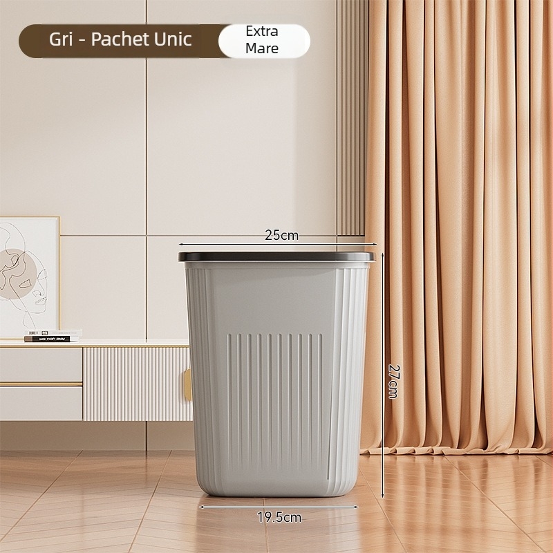 Coș de gunoi din plastic, design atrăgător, capacitate mare, dreptunghiular, pentru living, dormitor, bucătărie și baie