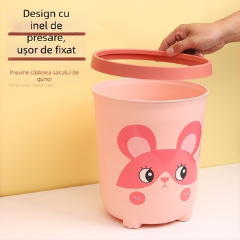 Coș de gunoi în stil nordic, fără capac, din plastic, 10 L, formă cilindrică, pentru uz casnic în sufragerie, dormitor, bucătărie și baie.