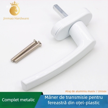 Mâner intern pentru fereastră din plastic-otel cu cuplaj de transmisie; mâner clasic pentru ferestre cu deschidere în sus și glisare; mâner rotativ pentru ușă/fereastră