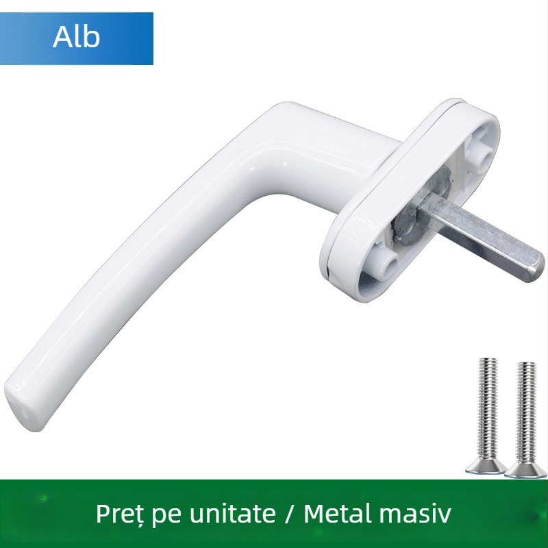 Mâner intern pentru fereastră din plastic-otel cu cuplaj de transmisie; mâner clasic pentru ferestre cu deschidere în sus și glisare; mâner rotativ pentru ușă/fereastră