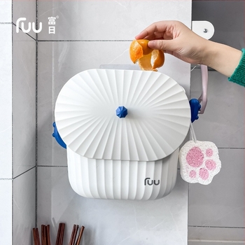 Coş de gunoi montat pe perete pentru bucătărie, 8 L, din plastic, montat pe ușa dulapului, economisește spațiu, pentru uz casnic