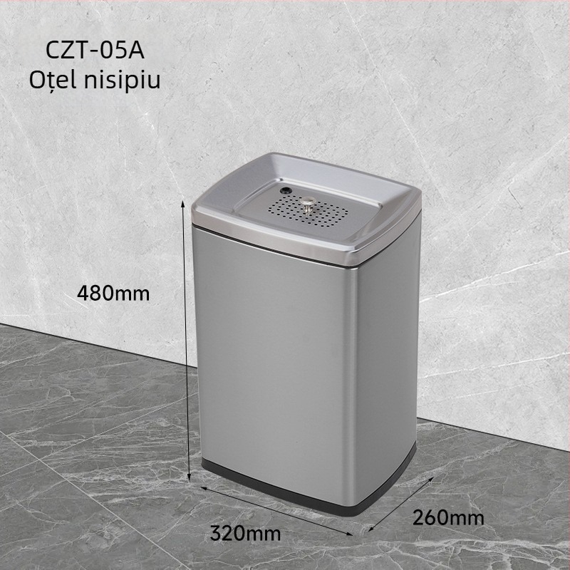 Recipient din oțel inoxidabil pentru resturi de ceai - accesorii pentru setul de ceai cu filtru pentru apa uzată de ceai, masă de ceai pătrată, mică, lux