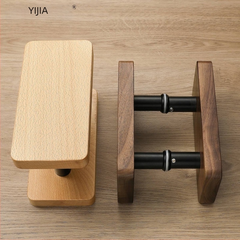Mâner din lemn modern minimalist pentru uși din sticlă, potrivit pentru magazine, birouri, săli de conferințe și hoteluri