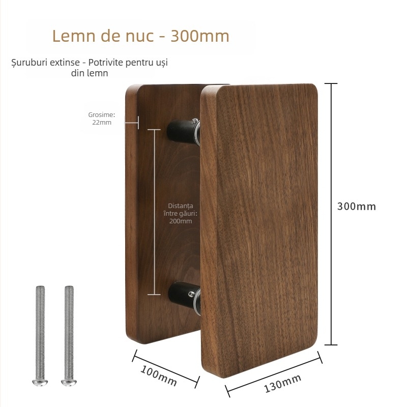 Mâner din lemn modern minimalist pentru uși din sticlă, potrivit pentru magazine, birouri, săli de conferințe și hoteluri