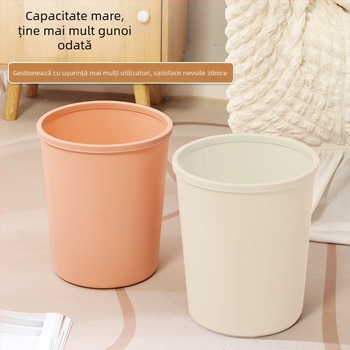 Coș de gunoi din plastic de 10 L, cu inel de compresie, fără capac, utilizare casnică: bucătărie, sufragerie, dormitor, baie