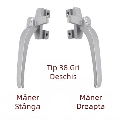 Mâner de fereastră din aliaj de aluminiu pentru ferestre batante, cu încuietoare în formă de 7