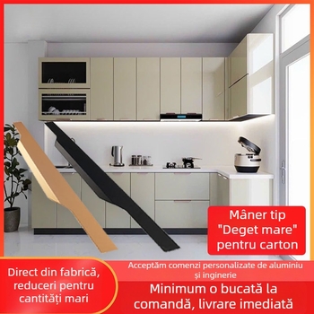 Mâner ascuns din aluminiu pentru sertare și dulapuri, montaj încastrat, pentru plăci de 18 mm