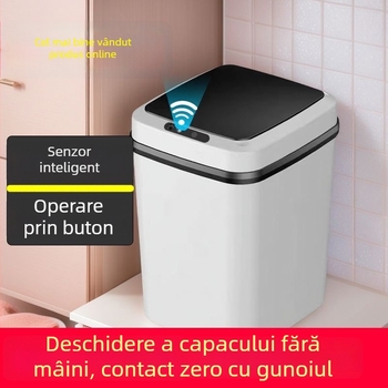 Coș de gunoi inteligent cu senzor și capac, pentru uz casnic — controlul mirosurilor, potrivit pentru dormitor, baie și sufragerie