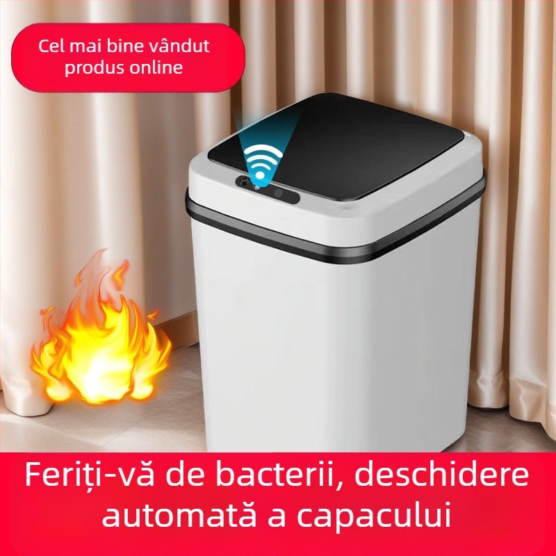 Coș de gunoi inteligent cu senzor și capac, pentru uz casnic — controlul mirosurilor, potrivit pentru dormitor, baie și sufragerie