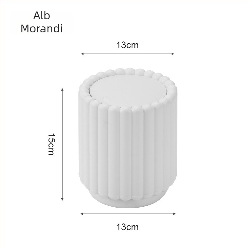 Yongsheng 2518 Mini coș de gunoi pentru birou, design cu floarea-soarelui, cu capac, deschidere prin apăsare, organizator de birou pentru casă
