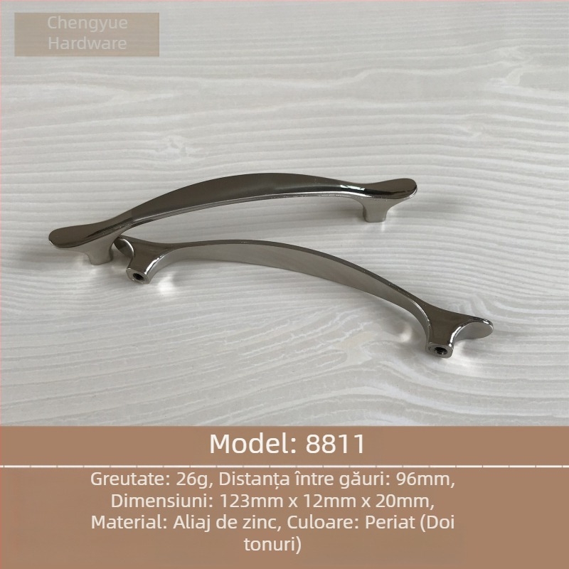 Mâner ușă dulap din aliaj de zinc, mâner pentru sertar, mâner curbat pentru masă de cafea cu spațiu de depozitare, model 8811, stil modern minimalist, lux discret