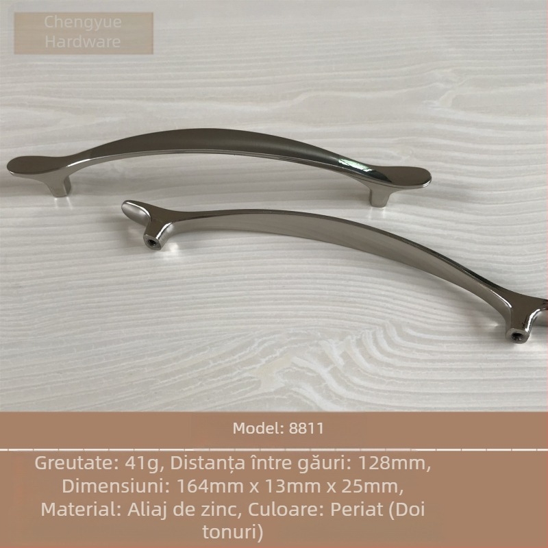 Mâner ușă dulap din aliaj de zinc, mâner pentru sertar, mâner curbat pentru masă de cafea cu spațiu de depozitare, model 8811, stil modern minimalist, lux discret