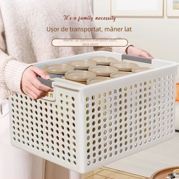 Coș de depozitare din plastic, cutie de depozitare minimalistă pentru obiecte mici, organizator pentru gustări și jucării acasă, recipient de depozitare pentru bucătărie pe blat