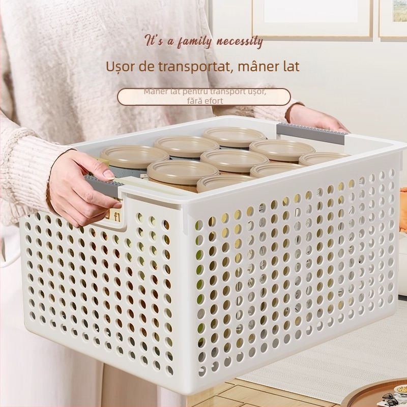 Coș de depozitare din plastic, cutie de depozitare minimalistă pentru obiecte mici, organizator pentru gustări și jucării acasă, recipient de depozitare pentru bucătărie pe blat