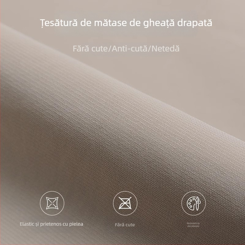Pantaloni bărbați din ice silk pentru vară, ultra-subțiri, croială dreaptă lejeră, pantaloni business-casual, răcoroși și cu cădere fluidă