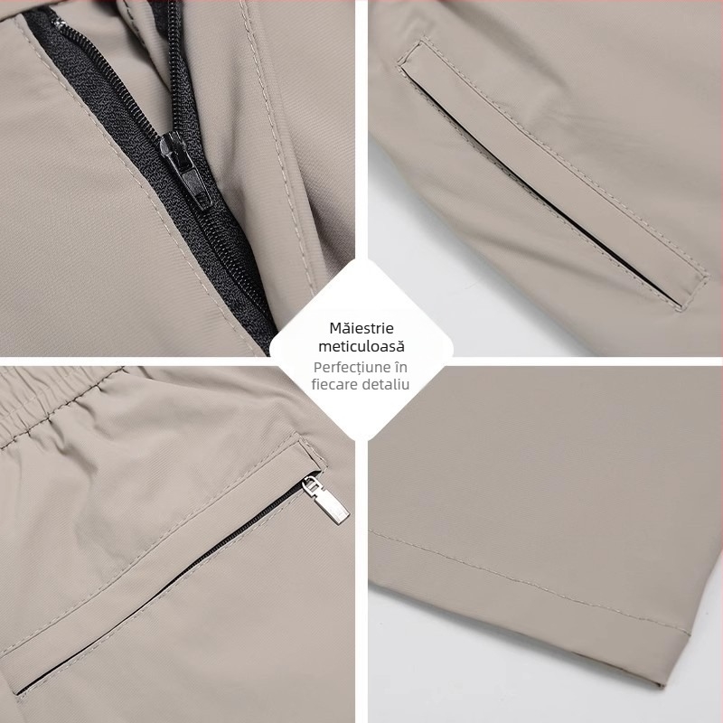 Pantaloni bărbați din ice silk pentru vară, ultra-subțiri, croială dreaptă lejeră, pantaloni business-casual, răcoroși și cu cădere fluidă