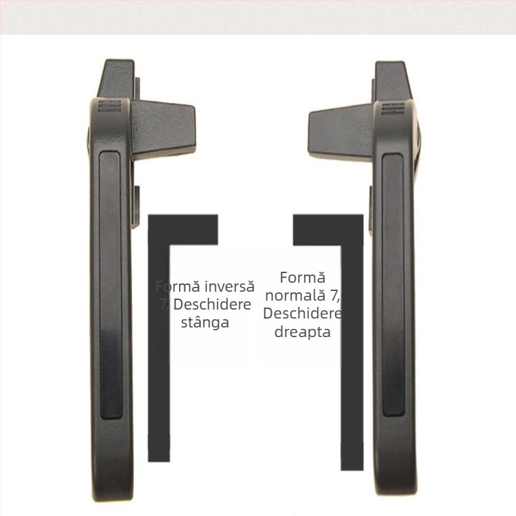 Mâner pentru fereastră din aluminiu tip 38, aliaj de aluminiu, pentru ferestre cu deschidere spre exterior și fațadă tip cortină, LM-C1914, încuietoare cu 7 poziții