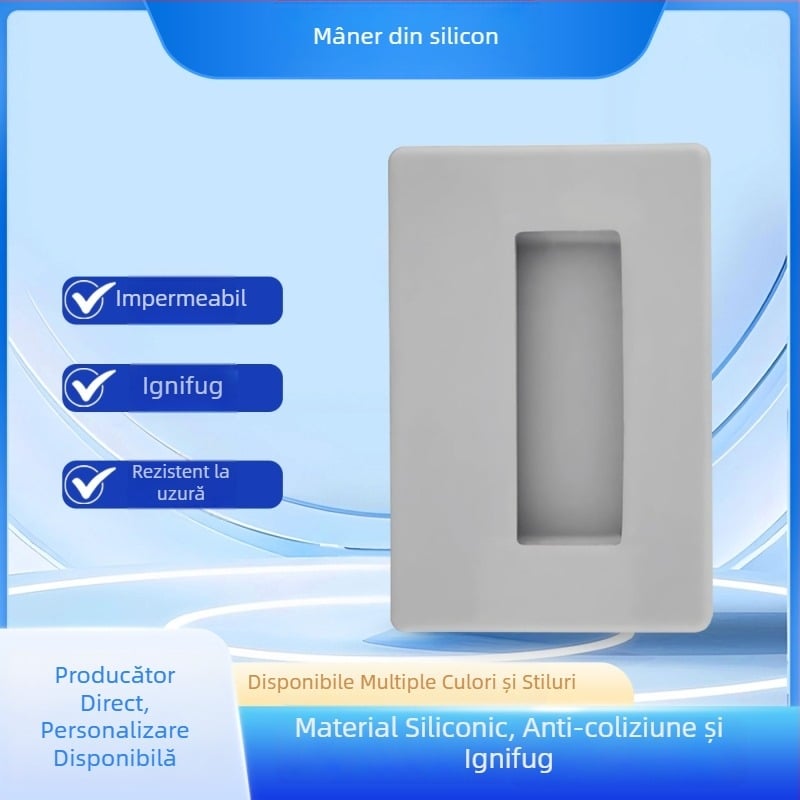 Capac protector din silicon pentru mânerul ușii pentru izolare, protecție anti-coliziune și izolare fonică, accesorii pentru ușa glisantă a sălii de conversații, model LS-0001, Huayao