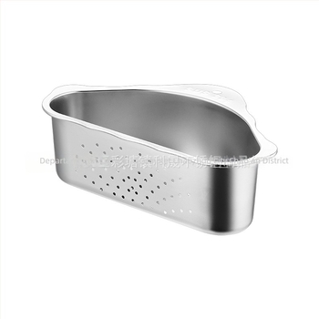 304 Oțel inoxidabil – coș triunghiular pentru scurgere în chiuveta, spălarea legumelor, filtrare a apei și raft de depozitare prosoape