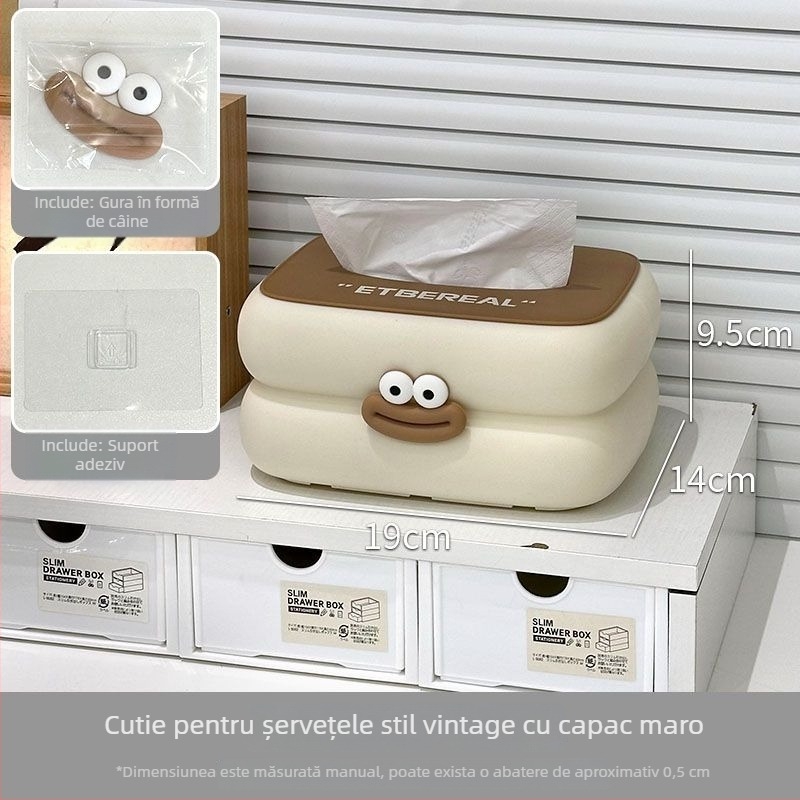 Coș de depozitare pentru birou, multifuncțional, cu design drăguț de desen animat, compact și stilat, capacitate până la 4 L