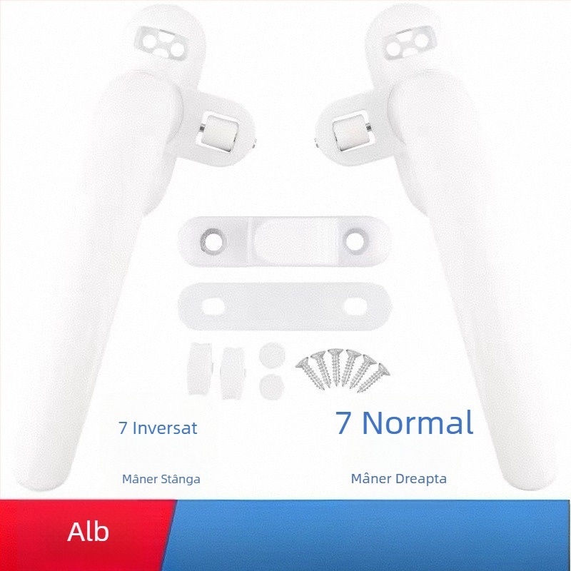 Maner pentru ușă glisantă din aliaj de aluminiu, încuietoare multipunct cu formă semilună și limitator pentru uși și ferestre, montaj interior, stil modern minimalist