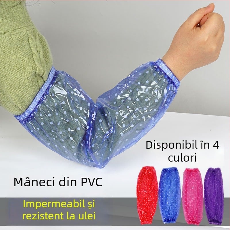 Manșon PVC impermeabil pentru bucătărie, transparent, protecție împotriva uleiului și murdăriei, pentru uz casnic și profesional