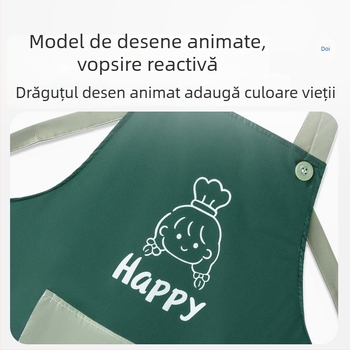 Șorț PVC personalizat pentru bucătărie, impermeabil și rezistent la ulei, tip bib, cu bretea de gât și curea de talie