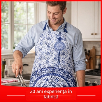 Șorț pentru adulți, din bumbac 100%, impermeabil, cu model imprimat personalizabil, bucătărie, unisex