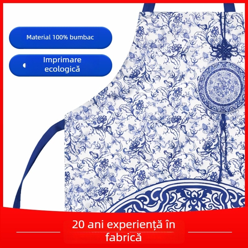 Șorț pentru adulți, din bumbac 100%, impermeabil, cu model imprimat personalizabil, bucătărie, unisex