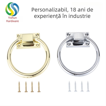 Maner mare cu inel din aliaj de zinc pentru ușile de dulap și mobilier, stil minimalist modern