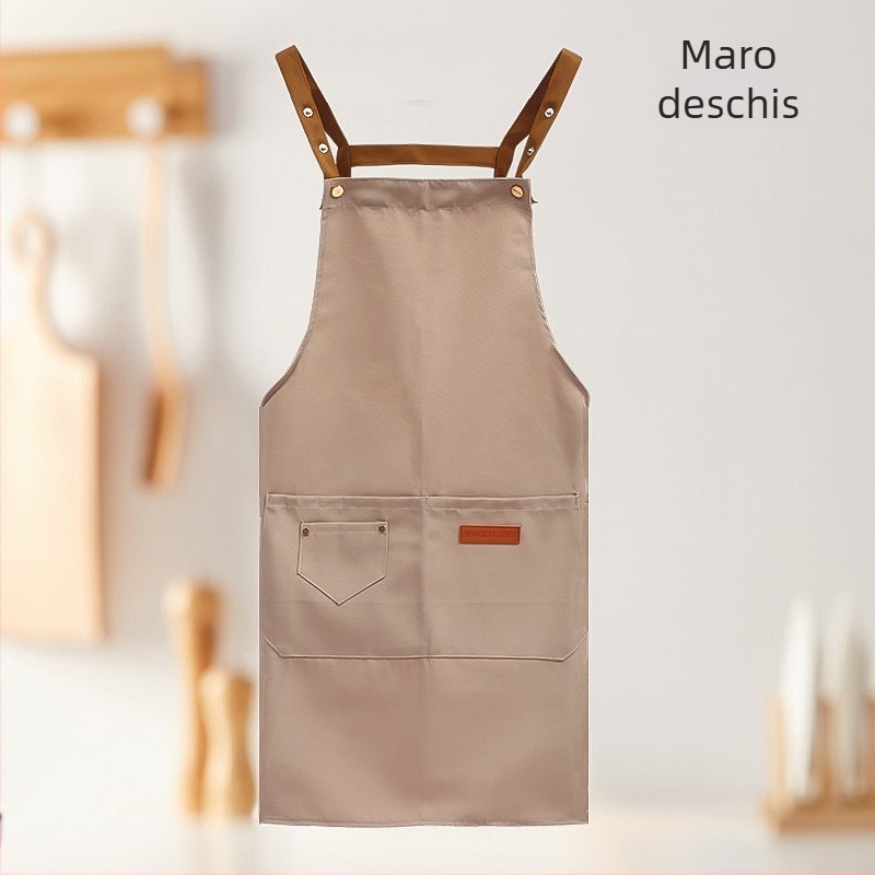 Șorț gros pentru bucătărie, impermeabil și rezistent la ulei, șorț de talie cu bretele în formă de H pentru gătit și activități de catering.