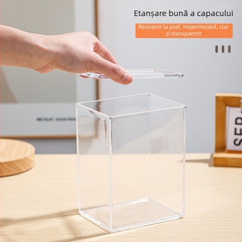 Cutie transparentă din plastic pentru figuri de colecție, cu capac magnetic