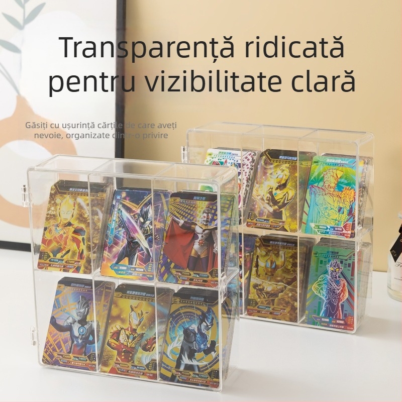 Vitrină transparentă pentru păpuși, cu protecție la praf, depozitare pe birou