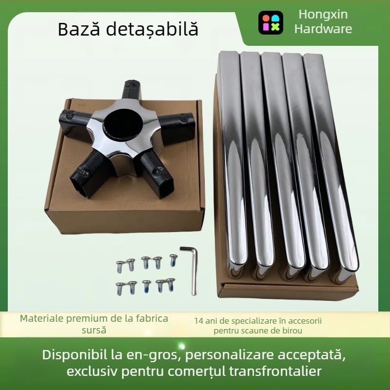 32 picioare demontabile pentru scaune de birou și racing, aliaj de aluminiu placat, bază din țevi pătrate