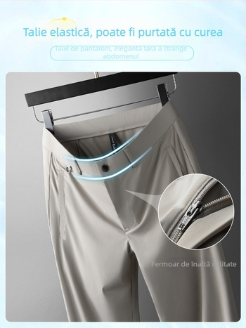 Pantaloni bărbătești cropped, vară 2025 – ultra-subțiri, răcoroși, croi drept, croială relaxată