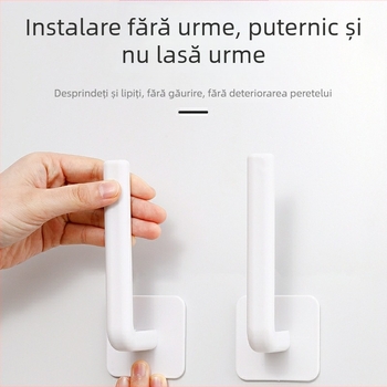 Cuier cu formă de L, încărcare puternică, adeziv fără găuri, soluție de depozitare multifuncțională pentru dormitor și bucătărie