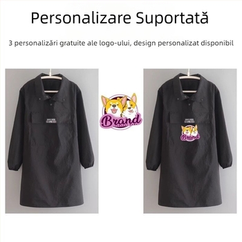 Șorț cu mâneci lungi, impermeabil și respirabil, pentru frizerie și bucătărie, îmbrăcăminte de protecție unisex cu guler înalt și capse