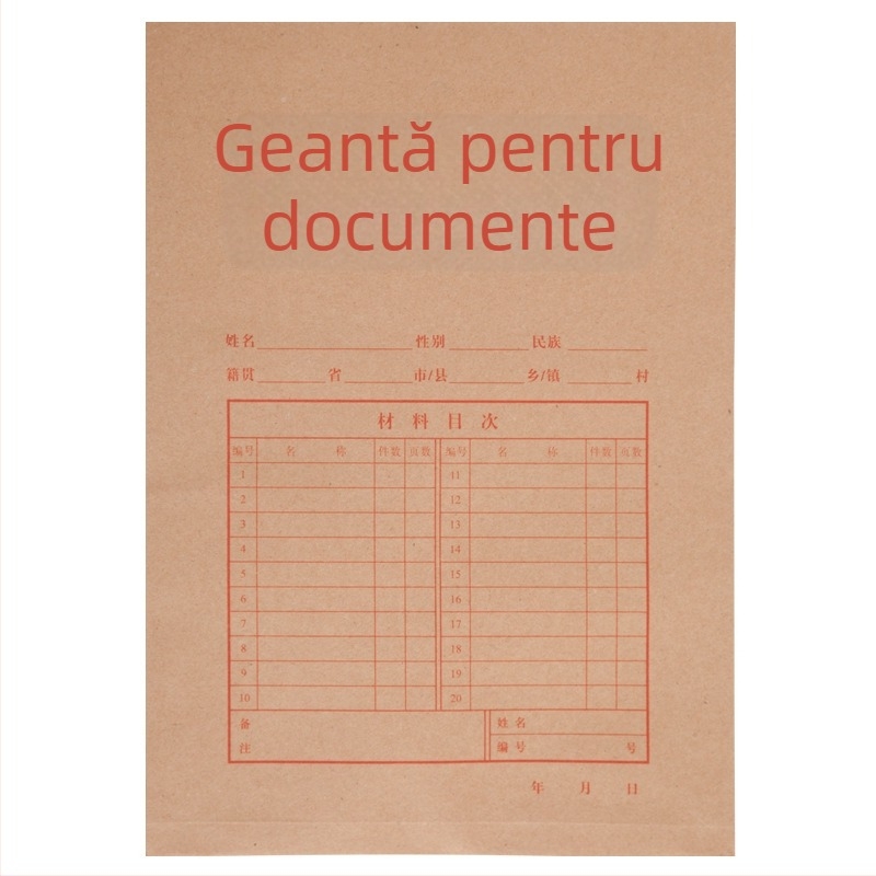Yixinghua dosar A4, 400 g hârtie kraft, B-grade fără acid, extra gros