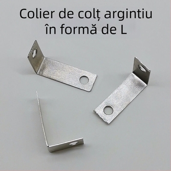 Colțar cu două găuri, din fier galvanizat, pentru rame și mobilier