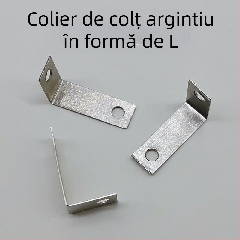 Colțar cu două găuri, din fier galvanizat, pentru rame și mobilier