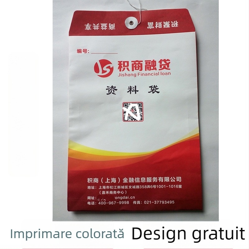Genți pentru documente imprimate color, din hârtie kraft albă
