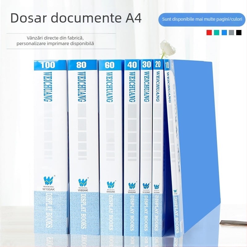 Weichuang AK serie caiet informativ A4 cu buzunare pentru inserții, dosar cu mai multe niveluri pentru documente și lucrări ale elevilor