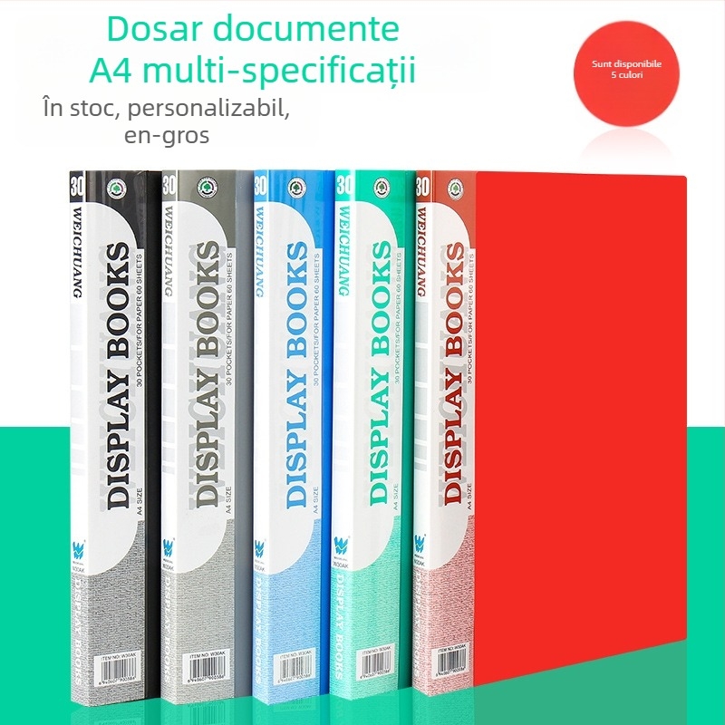 Weichuang AK serie caiet informativ A4 cu buzunare pentru inserții, dosar cu mai multe niveluri pentru documente și lucrări ale elevilor