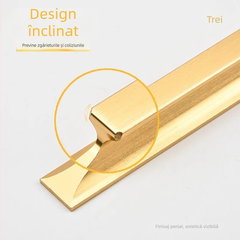 Maner personalizat fără găuri, cu adeziv, pentru mobilier, utilizare dublă – uși de dulap și mobilier, din aliaj de aluminiu, finisaje negru mat, alb, auriu șlefuit, dimensiuni 120–1000 mm