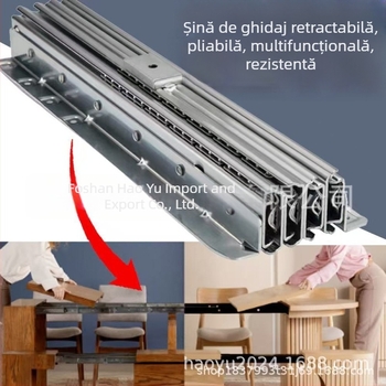Șină de alunecare ascunsă pentru masă de dining extensibilă cu mai multe secțiuni
